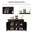 Costway MDF & Rubber Wood Kitchen Island Trolley Cart with Knife Block in Brown