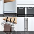 Costway MDF & Rubber Wood Kitchen Island Trolley Cart with Knife Block in White