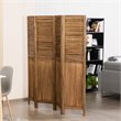 Costway 4-panel Contemporary Paulownia Folding Privacy Room Divider in Brown