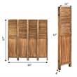 Costway 4-panel Contemporary Paulownia Folding Privacy Room Divider in Brown