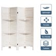 Costway 4-panel Contemporary Paulownia Folding Privacy Room Divider in White