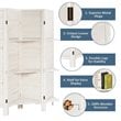 Costway 4-panel Contemporary Paulownia Folding Privacy Room Divider in White