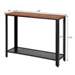 Costway Wood and Iron Console Sofa Table with Storage Shelf in Black