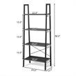 Costway 4-Tier Contemporary Wood and Metal Ladder Bookcase in Brown and Silver