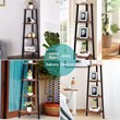 Costway 4-Tier Particle Board and Metal Corner Domestic Bookcase in Brown/Black