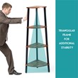 Costway 4-Tier Particle Board and Metal Corner Domestic Bookcase in Brown/Black