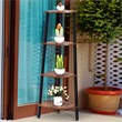 Costway 4-Tier Particle Board and Metal Corner Domestic Bookcase in Brown/Black