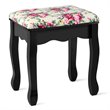 Costway Contemporary MDF and Wood Makeup Vanity Set with Oval Mirror in Black