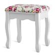 Costway Contemporary MDF and Wood Makeup Vanity Set with Oval Mirror in White