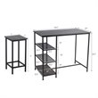 Costway 5-piece Engineered Wood Pub Table Set with Metal Frame in Black