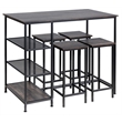 Costway 5-piece Engineered Wood Pub Table Set with Metal Frame in Black