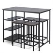 Costway 5-piece Engineered Wood Pub Table Set with Metal Frame in Black