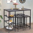 Costway 5-piece Engineered Wood Pub Table Set with Metal Frame in Black