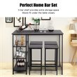 Costway 5-piece Engineered Wood Pub Table Set with Metal Frame in Black