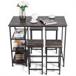 Costway 5-piece Engineered Wood Pub Table Set with Metal Frame in Black