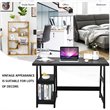Costway Contemporary Engineered Wood Computer Desk with Removable Shelf in Black