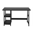 Costway Contemporary Engineered Wood Computer Desk with Removable Shelf in Black