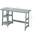 Costway Contemporary Engineered Wood Computer Desk with Removable Shelf in Gray