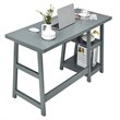 Costway Contemporary Engineered Wood Computer Desk with Removable Shelf in Gray