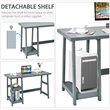 Costway Contemporary Engineered Wood Computer Desk with Removable Shelf in Gray