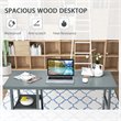 Costway Contemporary Engineered Wood Computer Desk with Removable Shelf in Gray