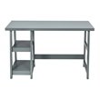 Costway Contemporary Engineered Wood Computer Desk with Removable Shelf in Gray