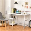 Costway Contemporary Engineered Wood Computer Desk with Removable Shelf in White