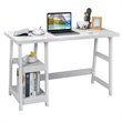 Costway Contemporary Engineered Wood Computer Desk with Removable Shelf in White