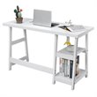 Costway Contemporary Engineered Wood Computer Desk with Removable Shelf in White