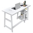 Costway Contemporary Engineered Wood Computer Desk with Removable Shelf in White