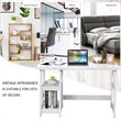 Costway Contemporary Engineered Wood Computer Desk with Removable Shelf in White
