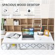 Costway Contemporary Engineered Wood Computer Desk with Removable Shelf in White