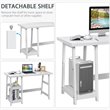 Costway Contemporary Engineered Wood Computer Desk with Removable Shelf in White