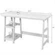 Costway Contemporary Engineered Wood Computer Desk with Removable Shelf in White