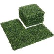 Costway 12-piece Contemporary PE Artificial Boxwood Plant Wall Panel in Green