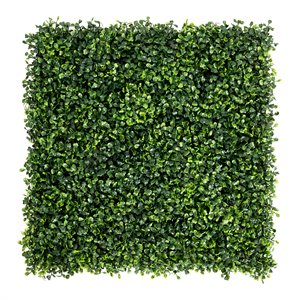 Costway 12-piece Contemporary PE Artificial Boxwood Plant Wall Panel in Green