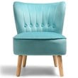 Costway Contemporary Rubber Wood & Tufted Velvet Armless Leisure Chair in Green