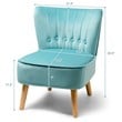 Costway Contemporary Rubber Wood & Tufted Velvet Armless Leisure Chair in Green