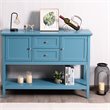 Costway MDF and Pine Wood Sideboard with Drawers & Storage Cabinets in Blue