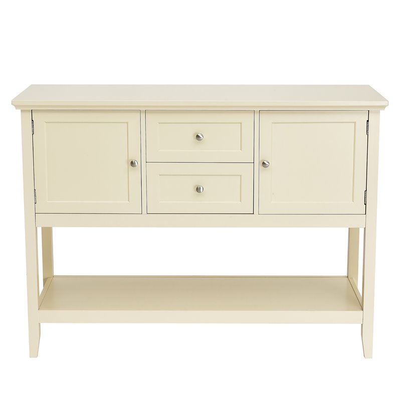 Costway MDF and Pine Wood Sideboard with Drawers & Storage Cabinets in Beige