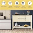Costway MDF and Pine Wood Sideboard with Drawers & Storage Cabinets in Beige