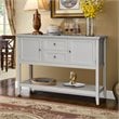 Costway MDF and Pine Wood Sideboard with Drawers & Storage Cabinets in Gray