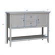 Costway MDF and Pine Wood Sideboard with Drawers & Storage Cabinets in Gray