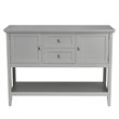 Costway MDF and Pine Wood Sideboard with Drawers & Storage Cabinets in Gray