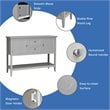 Costway MDF and Pine Wood Sideboard with Drawers & Storage Cabinets in Gray