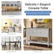 Costway MDF and Pine Wood Sideboard with Drawers & Storage Cabinets in Gray