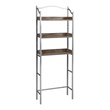 Costway 3-tier Engineered Wood and Iron Bathroom Spacesaver in Silver