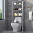 Costway 3-tier Engineered Wood and Iron Bathroom Spacesaver in Silver