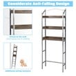 Costway 3-tier Engineered Wood and Iron Bathroom Spacesaver in Silver