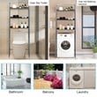 Costway 3-tier Engineered Wood and Iron Bathroom Spacesaver in Silver